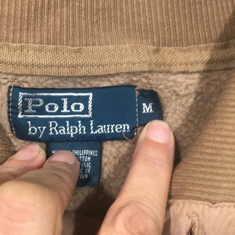 Polo Ralph Lauren Camel Quarter Button Sweatshirt size‎ M